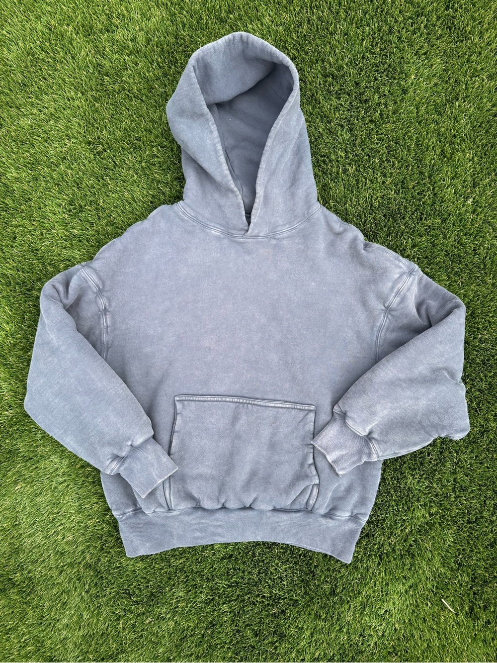 Yeezy Inspired Custom Heavyweight Washed Slate Gray Pullover Hoodie